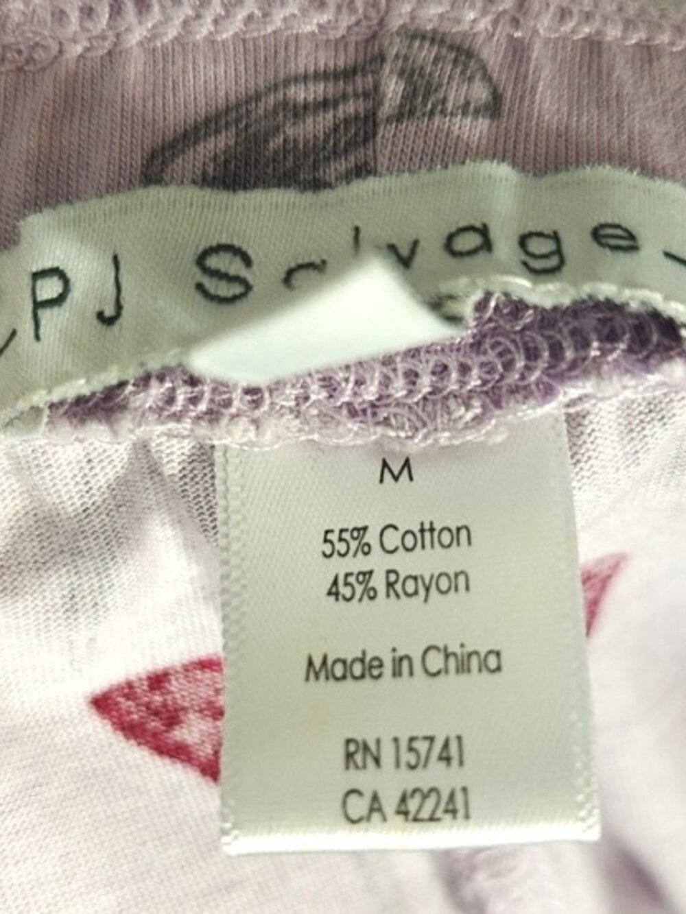 PJ Salvage Size M Pajama Set Wine Glasses Long Sleeve & Pant Bottoms - Picture 8 of 8
